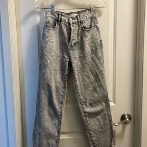 PacSun high waist straight jeans/grey/size 23/button up